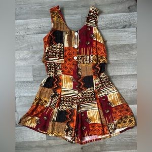 Multi Patterned Vintage Romper